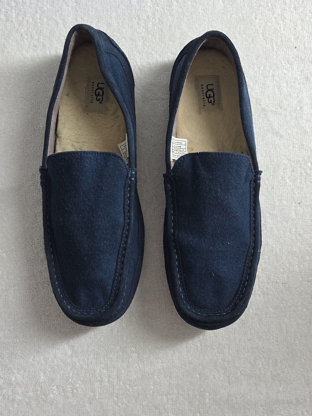 Ugg Australia Mens 12 Alder Navy Blue Driving Shearling Loafers Nice Clean Guc - Picture 3 of 16